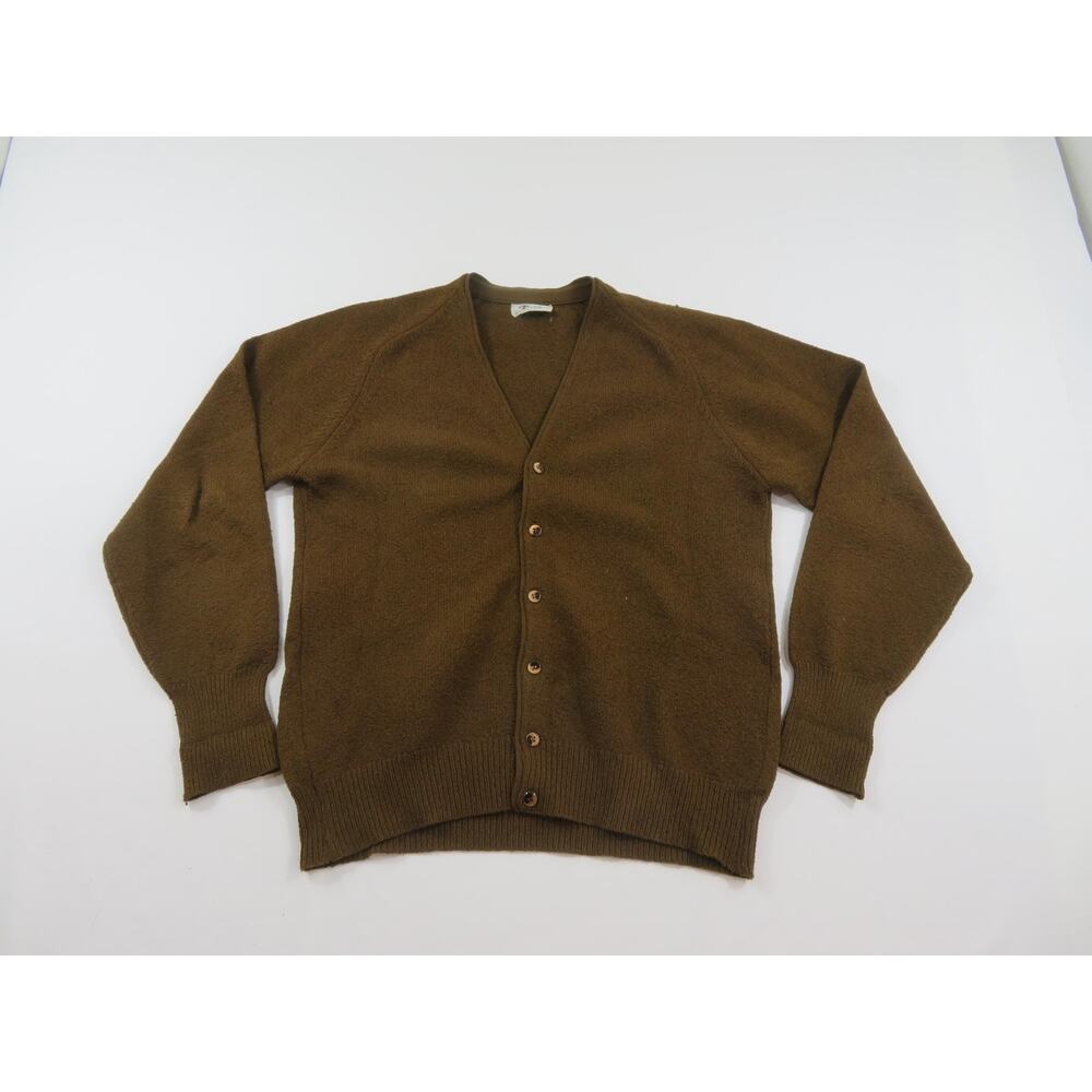 Cardigan Sweater, Trend Fashions V-Neck, Brown Button Up Sz XL 1970s